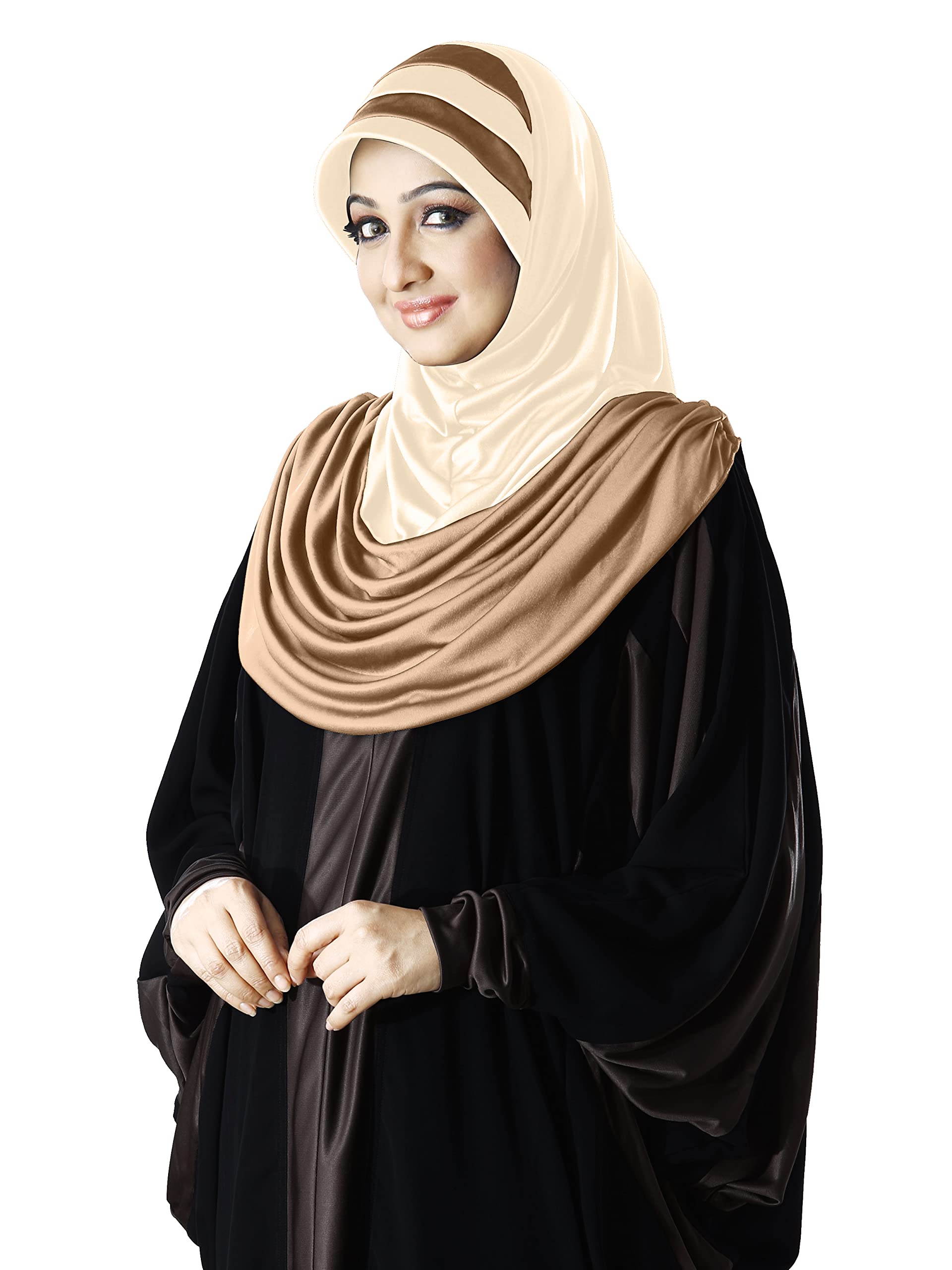 mehar Hijab's Modest Women's Designs Stylish Dual Color Combination Polycotton Feel Good Fabric AFEEFA HIJAB-picture-28