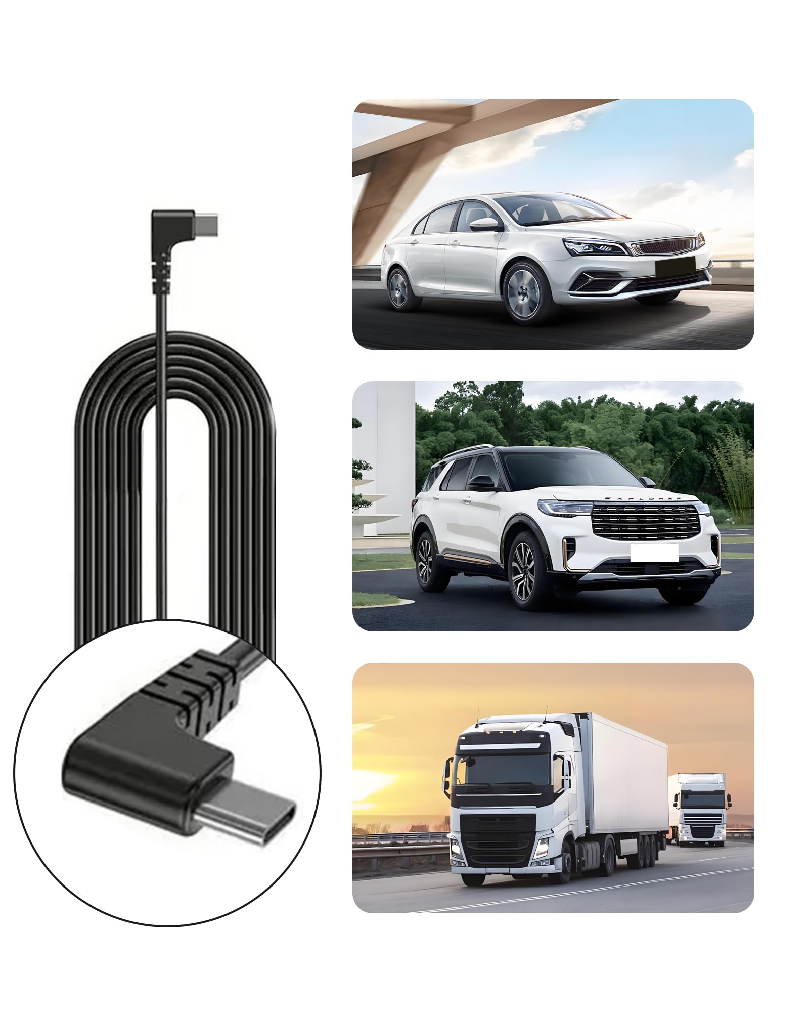 Universal Dashcam Hardwiring Kit with USB-C Power Port, Supporting 24-Hour Parking Monitoring and Low-Voltage Protection.