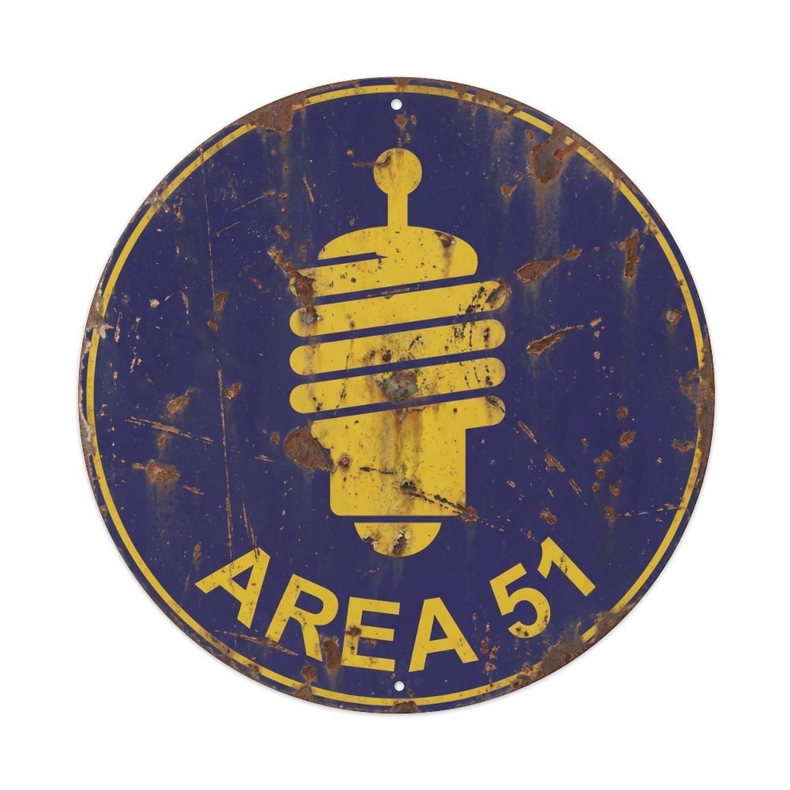 Cwbufd Vintage Style Alien Area 51 Alien Coil Vintage Metal Tin Sign Plaque Wall Decor For Cafe, Club Bar, Office, Garden Metal Poster 8X8inch