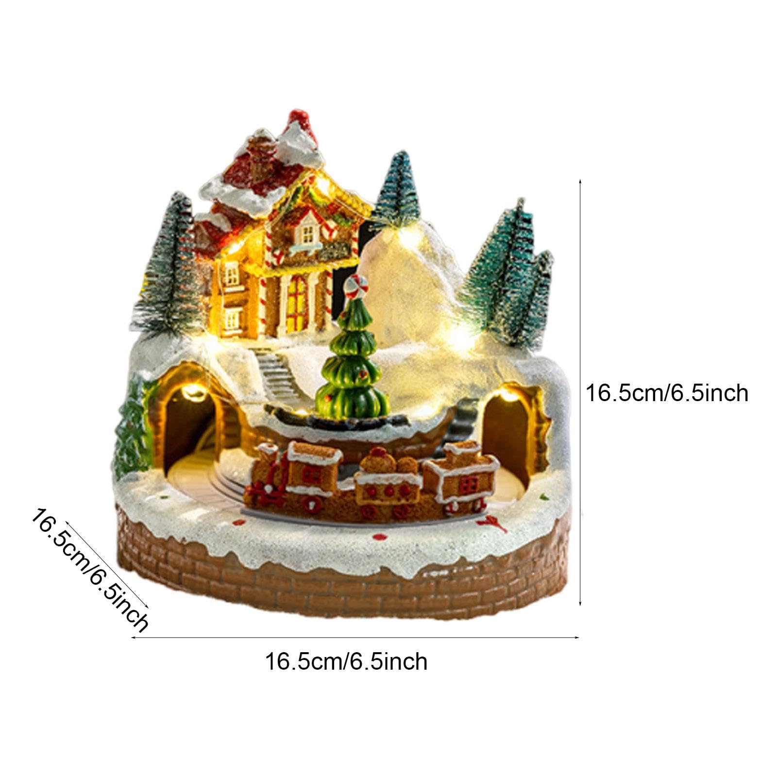 Perfeclan Weihnachts-Spieluhr, Spieluhr mit drehendem Zug, kreative Tischdekoration mit Weihnachts-Spieluhr, ideal für Kinderzimmer, Geburtstag, Advent