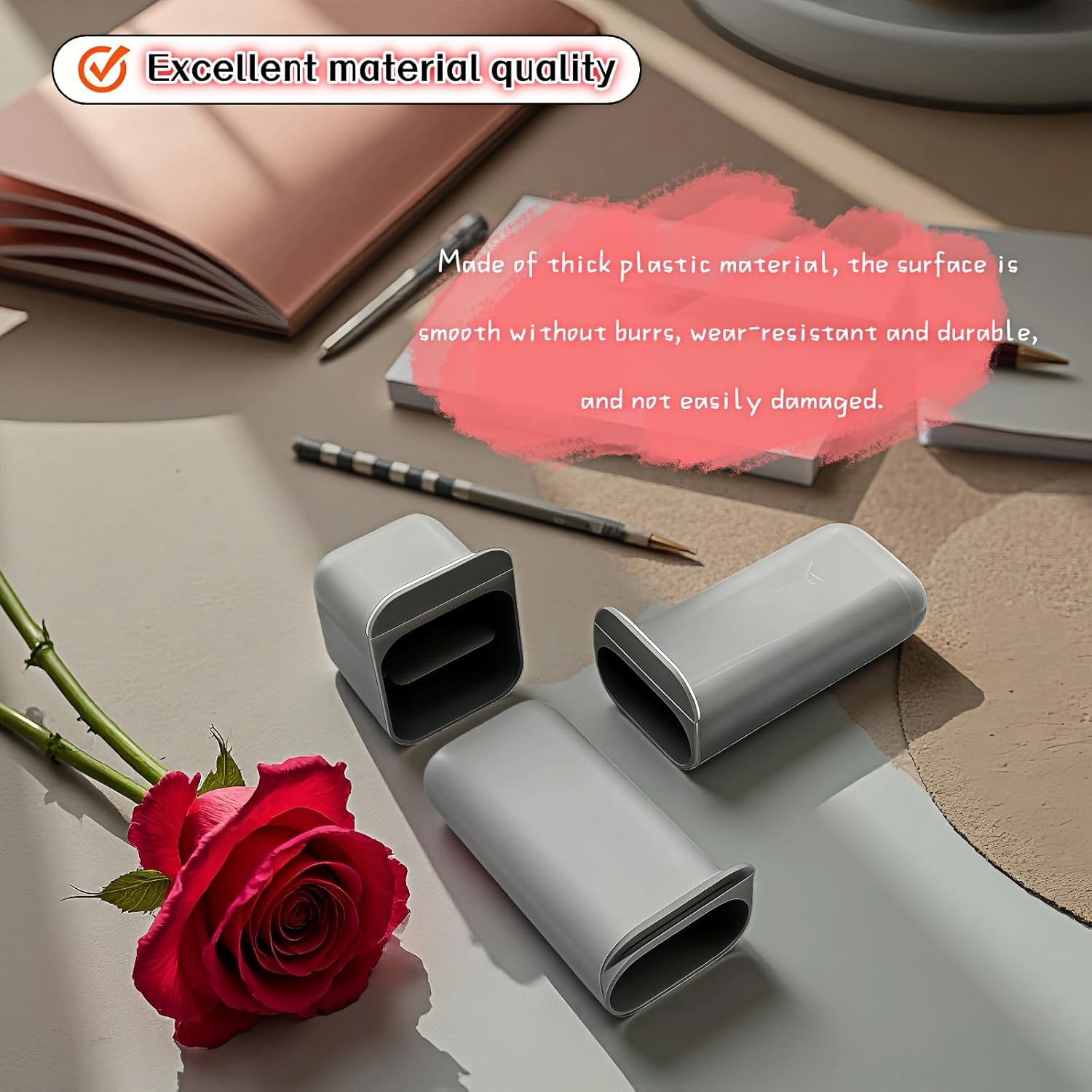 Sticky Desk Organizer, 3-Pack Monitor Side Storage with Adhesive - Multifunctional Desktop Pen Holder for Stationery, Jewelry, Remote Control - Space Saving Grey PP Material for Office & Home - Image 9