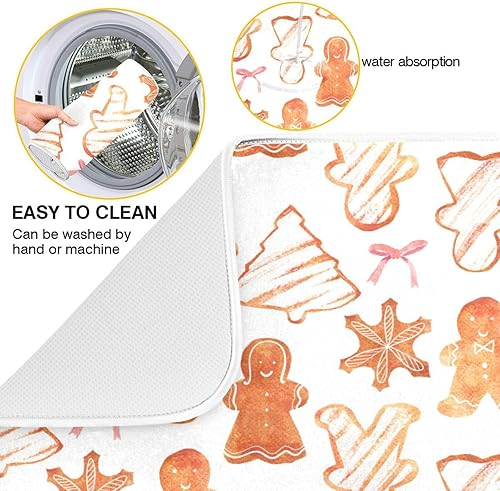 Miniatura 3 de Tapete de secado de galletas de Navidad, lavable, absorbente, accesorios para encimera de cocina, escurridor de platos, tapetes para encimera de