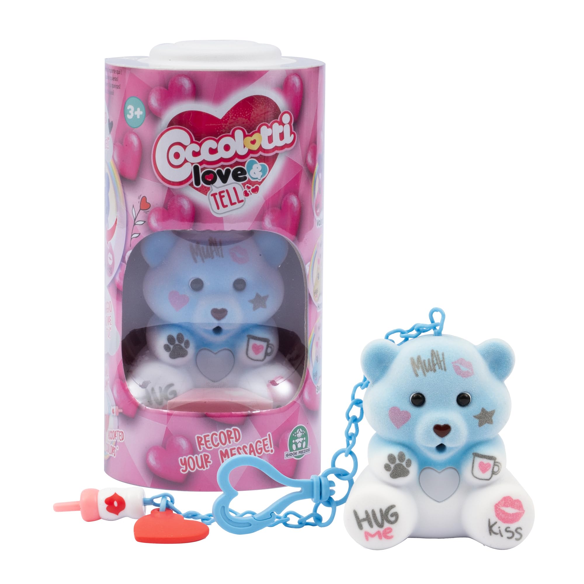 Coccolotti, Love & Tell Interactive Bear, Sound and Light Effects, Sky Model, Records and Repeats Messages, Accessories Included, 7cm, Toy for Children Aged 3 and Up