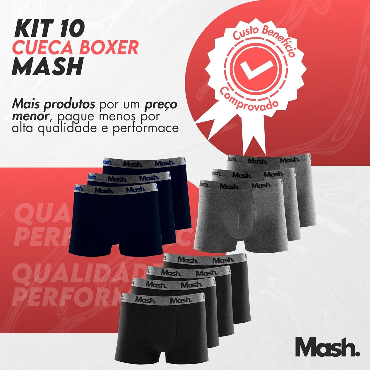 Kit 10 Cuecas Boxer Mash Algodão Cotton Respirável Masculina em promoção! Veja a oferta e mais achadinhos de Moda íntima 2 Hoje é o melhor dia para comprar Kit 10 Cuecas Boxer Mash Algodão Cotton Respirável Masculina com aquele preço maroto! Promoção! Aproveite a oferta! 2