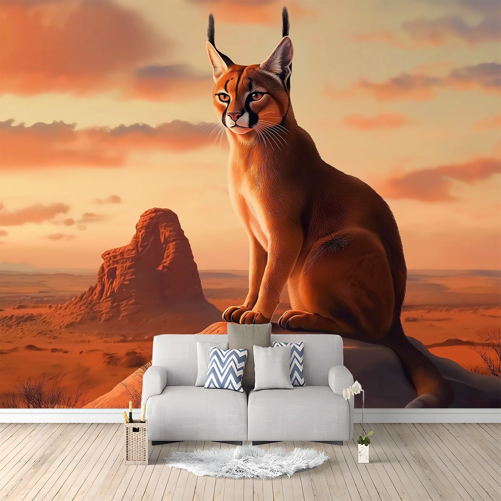 Tapeta murale pustynia zwierzę lew 250 x 175 cm sztuka nowoczesna plakat HD mural 3D fototapeta, salon sypialnia dom biuro tło dekoracja ścienna