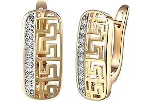 14K Gold Plated Fendi Diamond Hoop Earrings