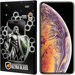 Gshield Película de Vidro Temperado Ionizado Anti-Reflexo Anti Impacto 100% de sensibilidade Tela Toda, Ultra Glass para (iPhone XS Max/11 Pro Max)