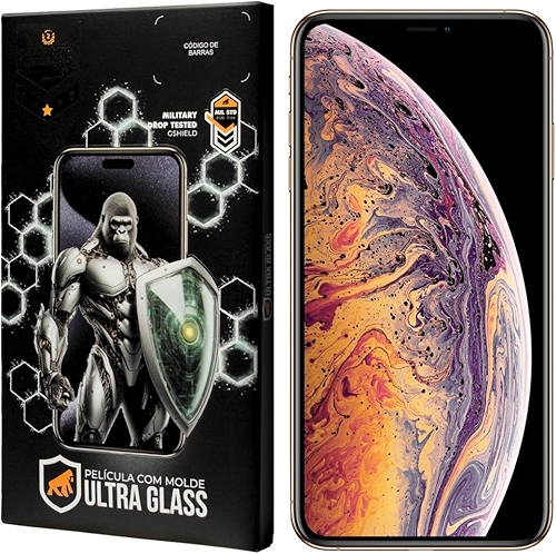 Gshield Película de Vidro Temperado Ionizado Anti-Reflexo Anti Impacto 100% de sensibilidade Tela Toda, Ultra Glass para (iPhone XS Max/11 Pro Max)