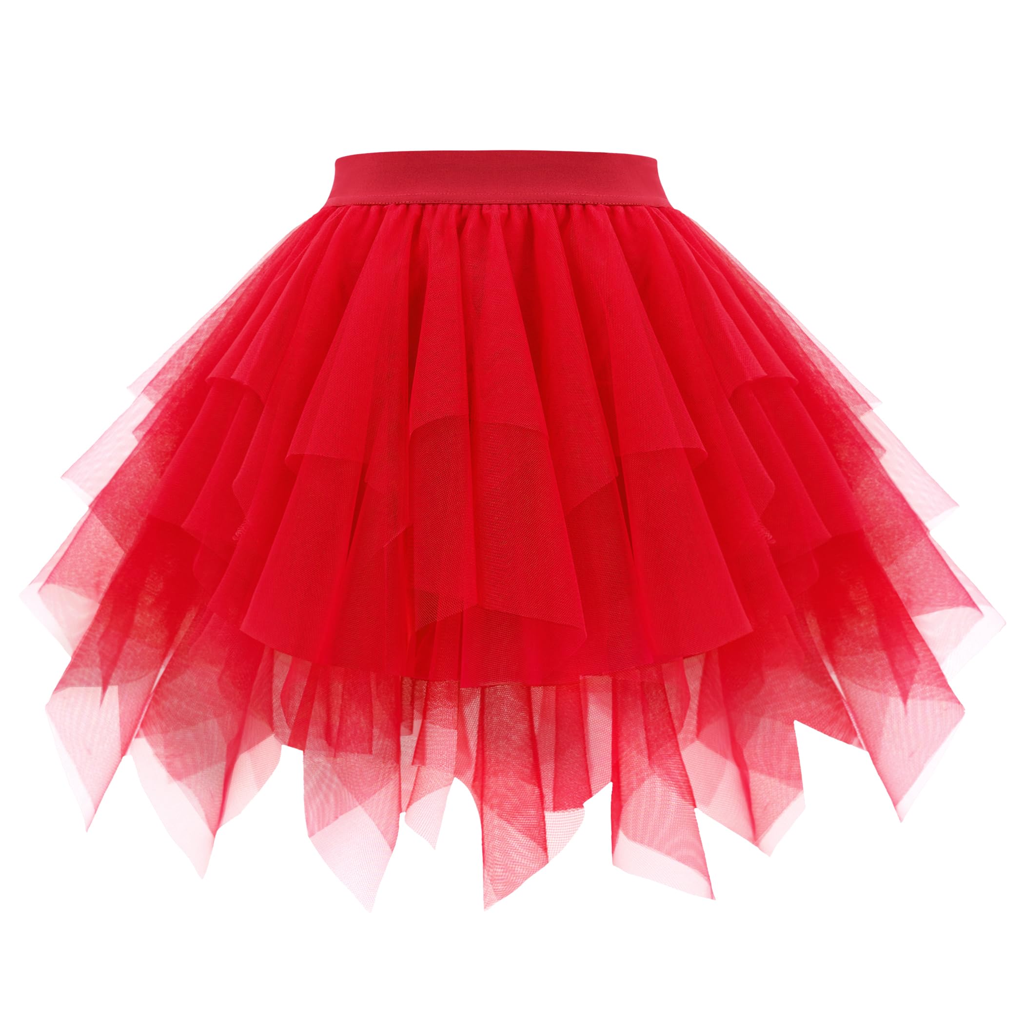 OBBUE Damen Karneval Tüll Rock 1950er Rockabilly Petticoat Tütü Rock Ballett Tütüs für Christmas Party Abschlussfeier