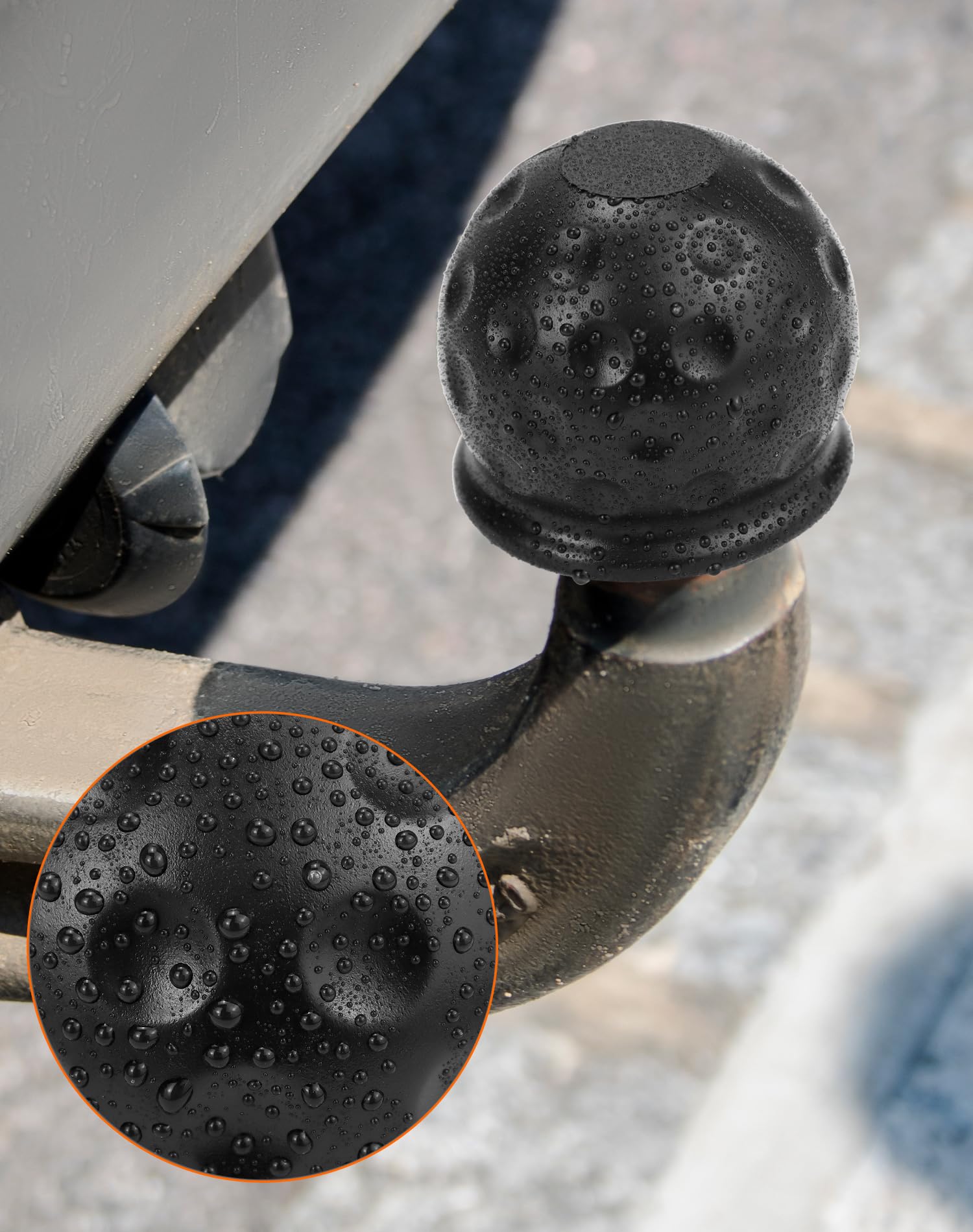 Tappi Gomma Per Ganci Traino 50 Mm - 4 Pezzi, Protezione Antiruggine Per Rimorchi