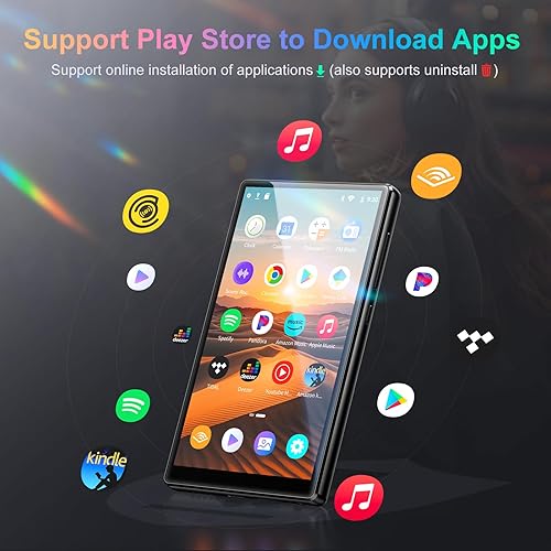 Miniatura 3 de Reproductor de MP3 con Bluetooth y WiFi, reproductor de música de 96 GB de 4.7 pulgadas con Spotify Kids, Tienda Music, sistema Android 13.0 1080P