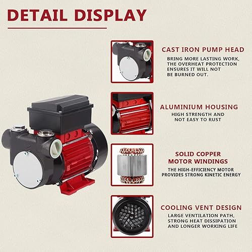 Miniatura 3 de Bomba de transferencia de extractor de combustible de aceite de queroseno diesel autocebante eléctrico de 110V 15GPM