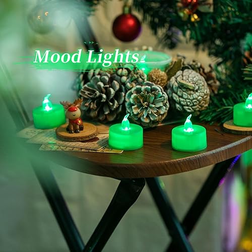 Miniatura 4 de LANKER Juego de 24 velas de luz LED  Velas titilantes sin llama  Velas artificiales a pilas de larga duración  Adorno de Halloween y Navidad (color