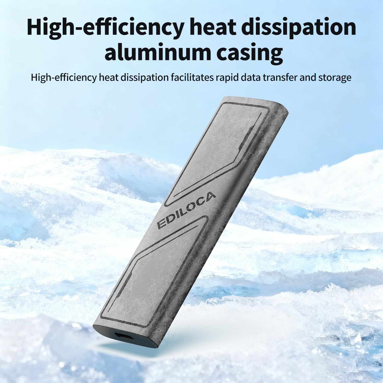 Ediloca EP1000 1TB Portable External SSD, External Solid State Drives Up to 1000MB/s Read, Storage Expansion, Compatible with USB-C Smartphones, PC, Mac, Tablets, Sleek & Sturdy Design — view 4