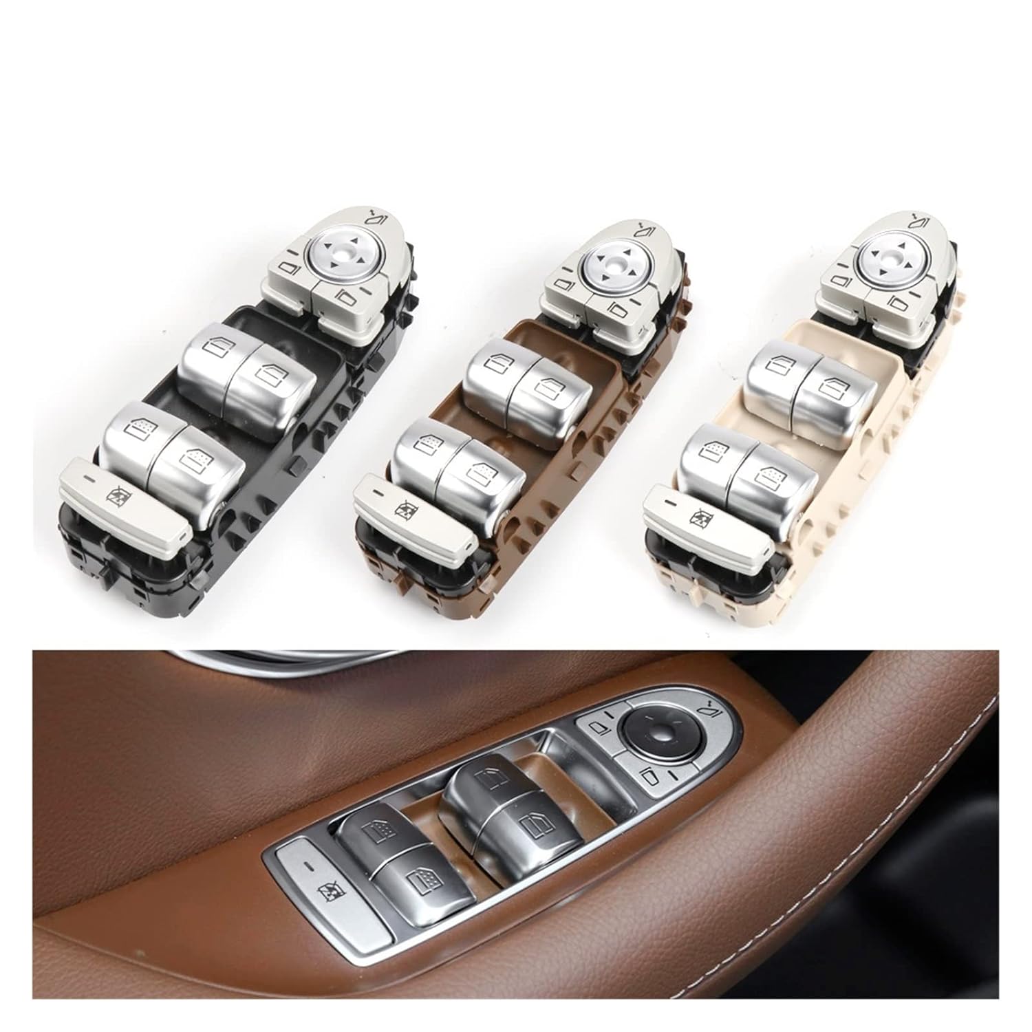 W213 Car Power Window Control Switch Window Lifter Switch Button Fit for Benz E Class 2016-2021 E260 E200 E300 E400(Style 3)