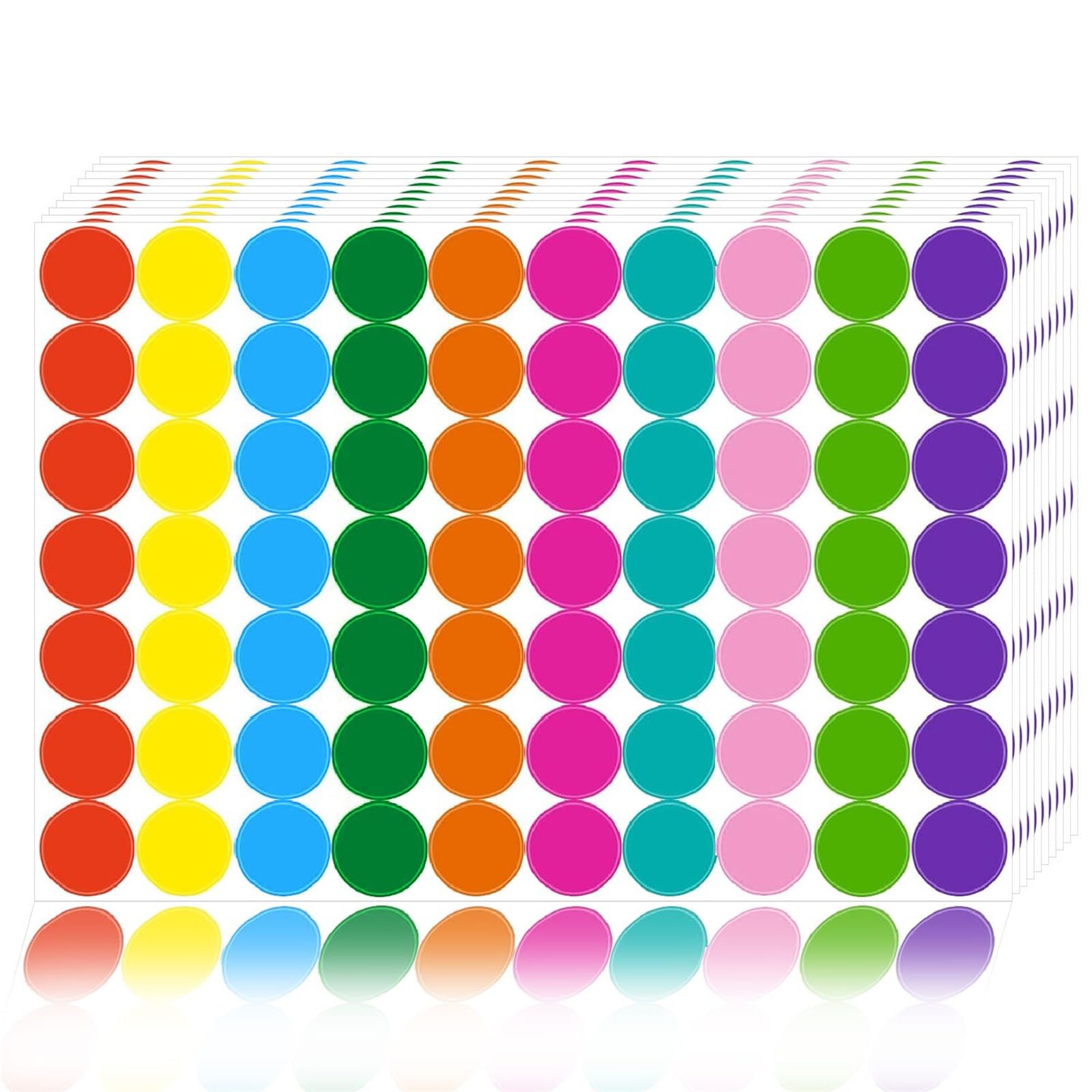 Adesivi colorati a pois, 7000 pezzi, adesivi rotondi per codifica a colori, etichette rotonde per prezzi, etichette a pois (misto)