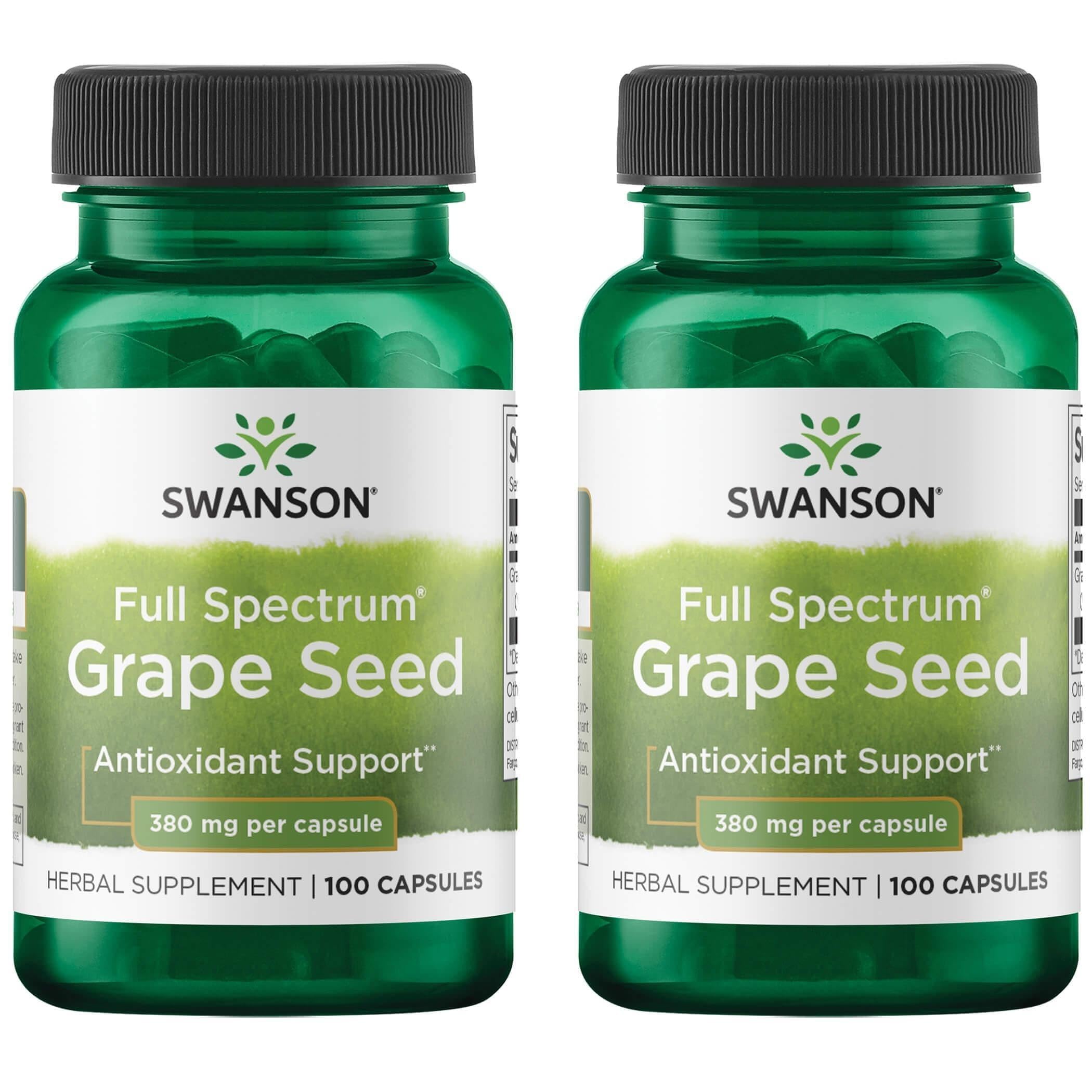 Swanson Grape Seed Extract, Herbal Supplement, 380 mg, 100 Capsules, 2 Pack 100 Count (Pack of 2)