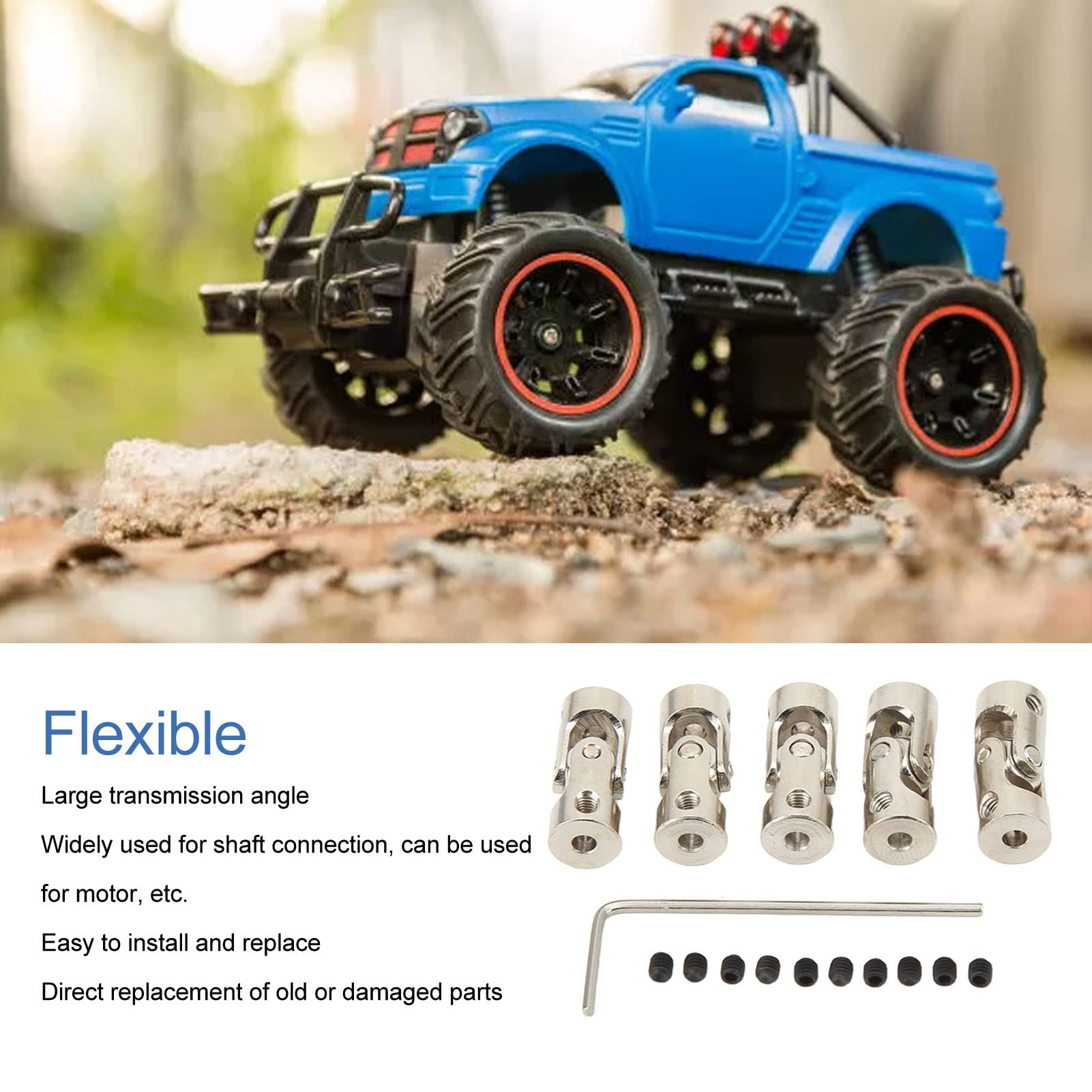 Connettori Motore Modellini Accoppiatori Albero Guida RC Da 5 Mm - Set 5 Pezzi In Acciaio Per Modellini E Progetti Fai Da Te Connettori Albero RC 5mm 5 Pezzi - Foto 5