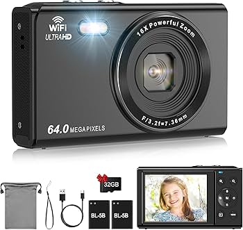 4K カメラ wifi 対応 Amazon | LAMA デジカメ 4k デジタルカメラ WIFI対応 6400万高