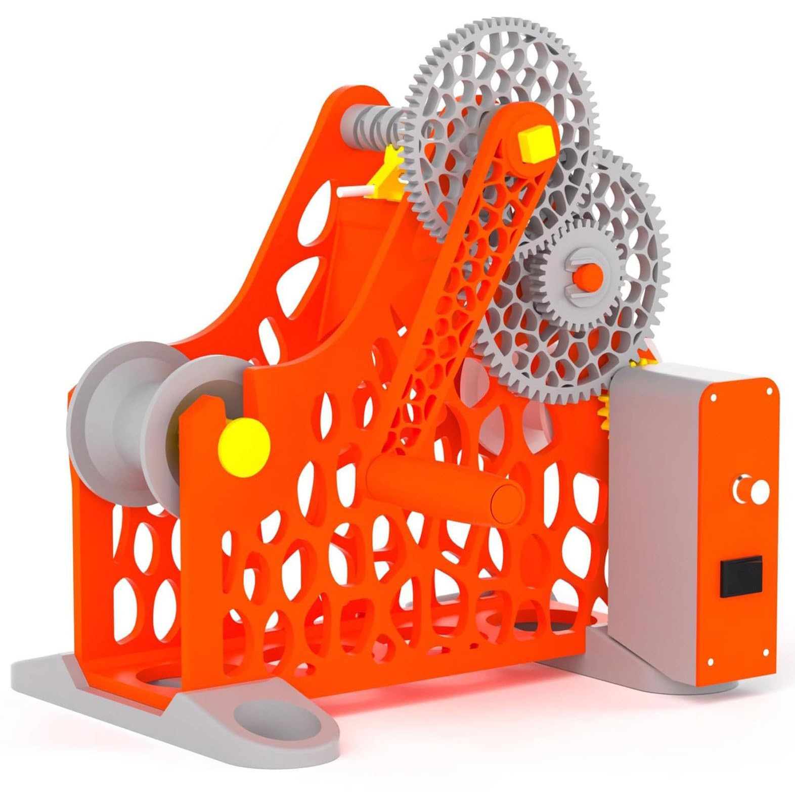 GmpTzitzith Manual/Electric 3D Printer Filament Respooler, Hand Cranked Spool Winder With Removable Modular Design, For 1kg Filament Rewinding, Textile Artists C.OrangeElectric