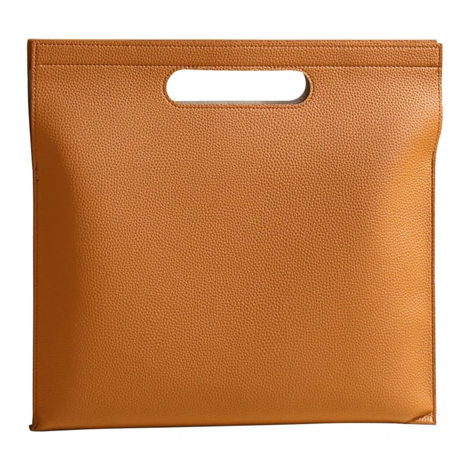 Skórzana torba na dokumenty, Leather A4 Document Bag With Magnetic Tablet Holder Multicolor 34 x 32 cm(Brown Orange)