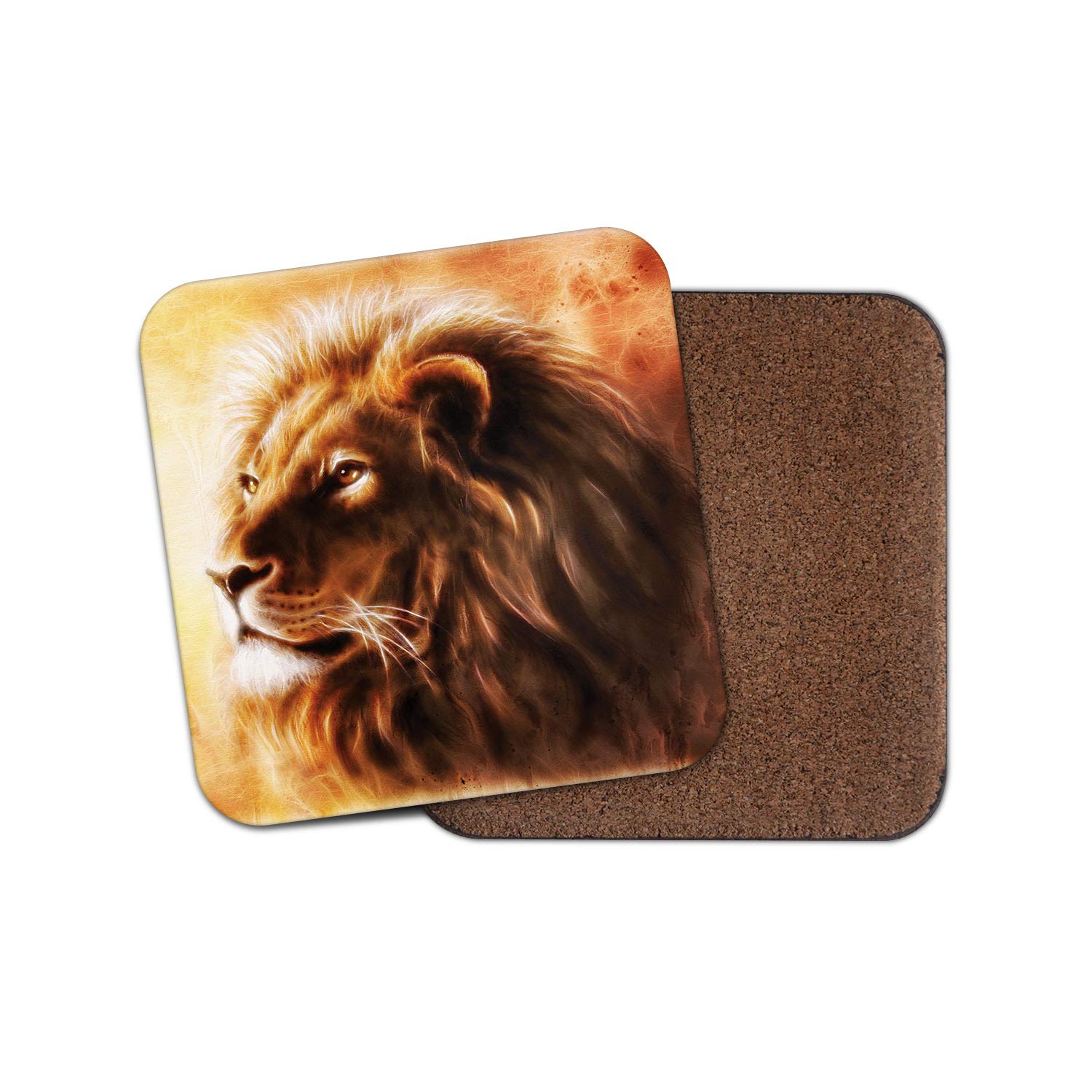 Destinationvinyl Multicolor 1 X Majestic Lion Coaster - Art Drawing Lions Tiger Big Cat Wild Animal #8800