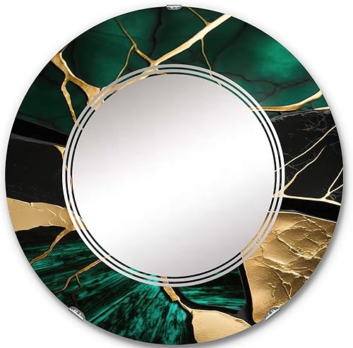 DesignQ Abstract Geode Gold I- Vanity Mirror, Bathroom Mirrors, Wall Mirrors for Living Room, Bedroom - Round Mirror - Large 24'x24', 32'x32' DesignQ Abstract Geode Gold I- Vanity Mirror, Bathroom Mirrors, Wall Mirrors for Living Room, Bedroom - Round Mirror - Large 24'x24', 32'x32'
