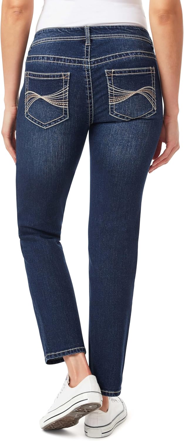 WallFlower Womens Feisty Curvy 30" Low Rise Straight Insta Stretch Juniors Jeans - Image 2