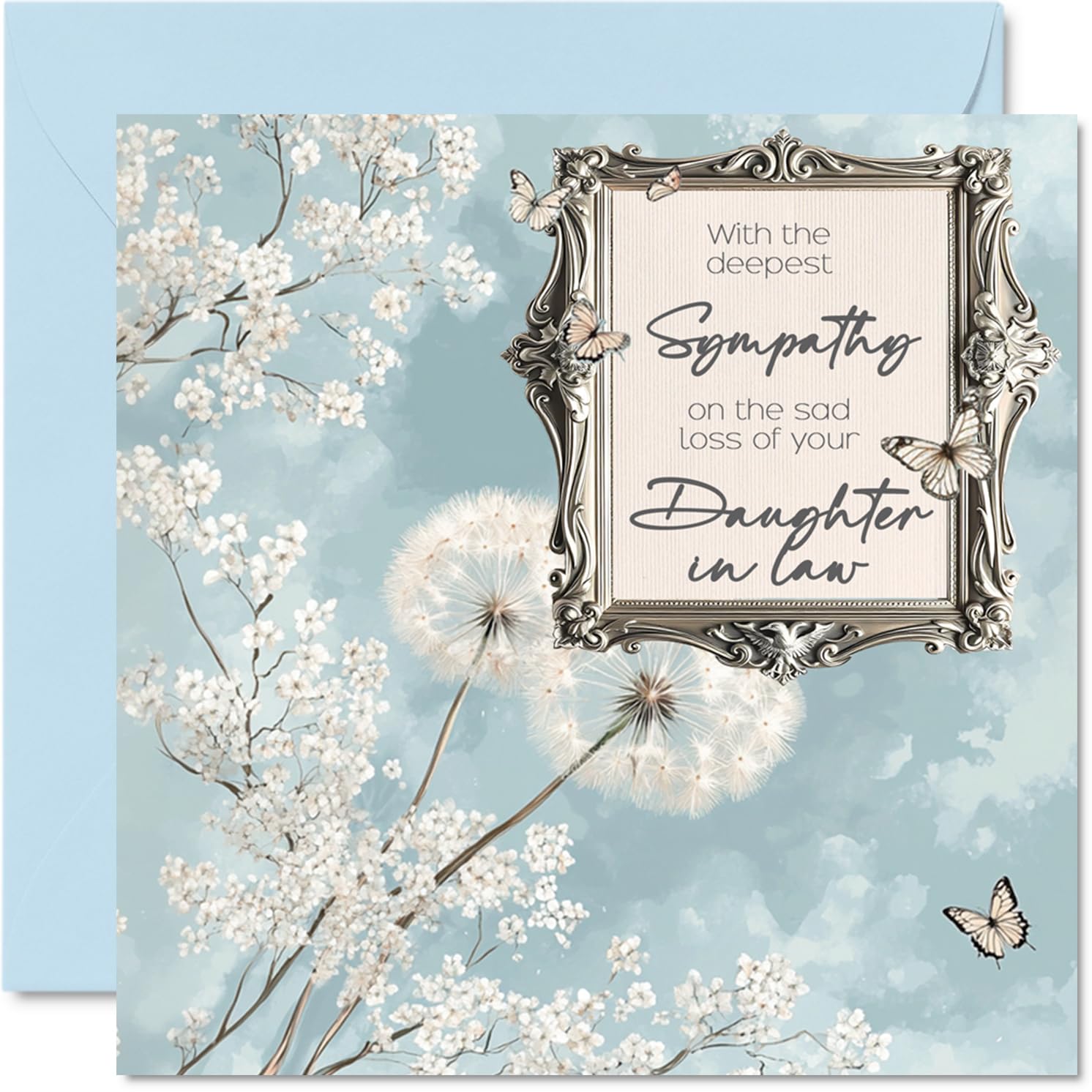 Sympathy Cards - Deepest Sympathy Sad Loss Of Your Daughter in law Card - Sorry Mourning Bereavement Cards for Adults, 145mm Condolences Thinking of You Card, Floral Greeting