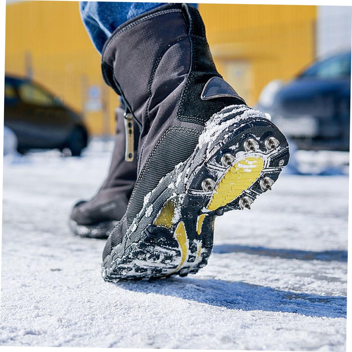 Cramponi da Scarpa Antiscivolo 100 Pezzi in Acciaio Inox Argento | Punte di Ricambio, per Suole e Stivali, Uso su Superfici Ghiacciate, Adatti ad Attività All'aperto