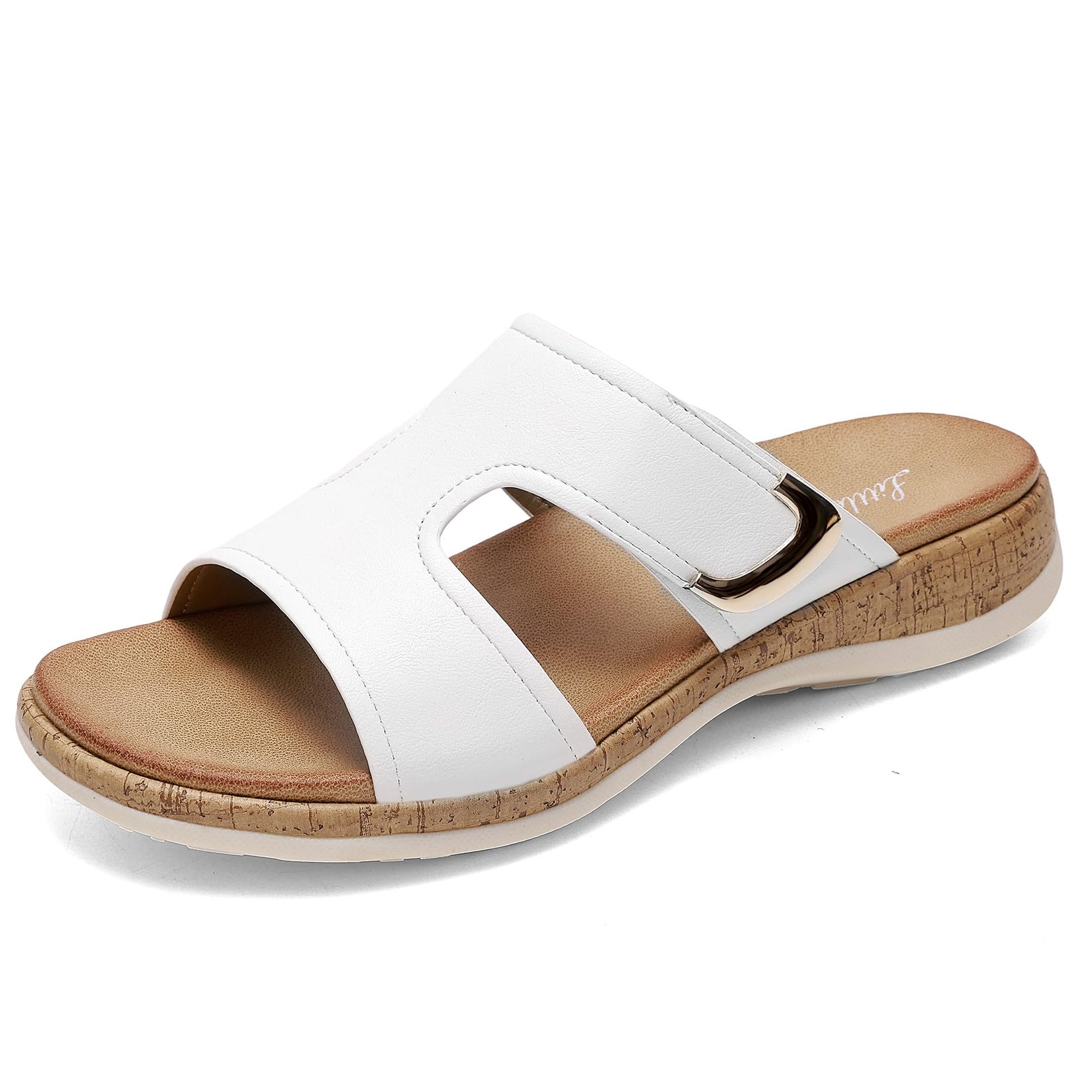 Littleplum Pantoletten Damen Sandalen Arch Support Bequem Hausschuhe mit Verstellbare Schnalle