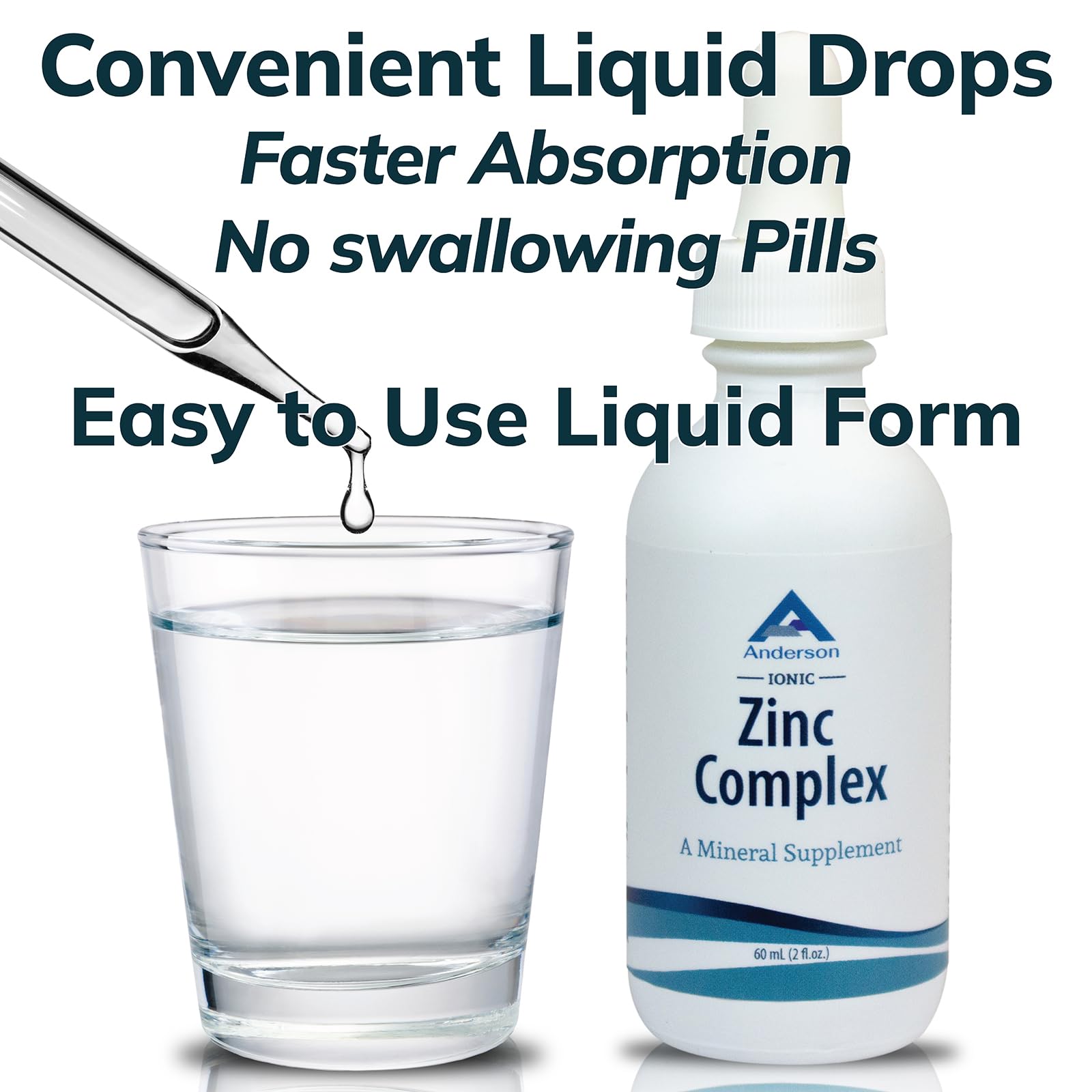 Anderson Ionic Zinc Complex, Liquid Drops for Immune Support, 15mg Zinc Sulfate per Serving, Balanced Trace Mineral Dietary Supplement for Women, Men, 60 Servings, 2oz Bottle — Amazon image 6