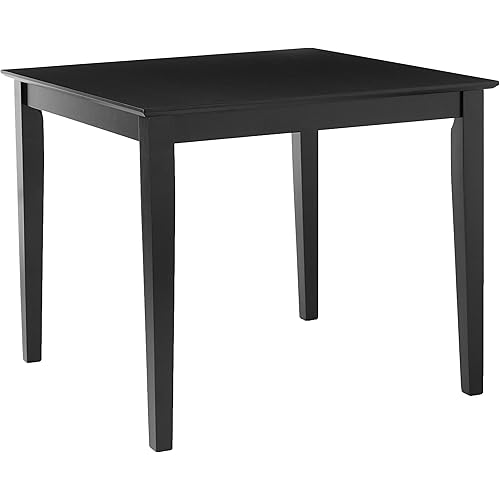 IC International Concepts Top Table Solid Real Wood, Sturdy Parawood, Breakfast Nook/Dining/Kitchen, 30 Inch High, Black