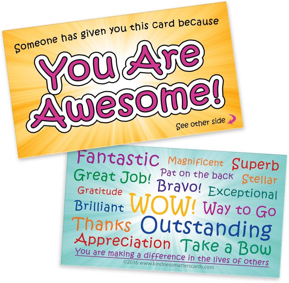 You Are Awesome Cards - Appreciation Cards for Students, Teachers, Employers, Friends, Co-Workers, Family (Box of 100)