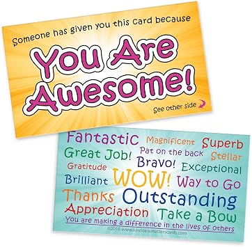 You Are Awesome Cards - Appreciation Cards for Students, Teachers, Employers, Friends, Co-Workers, Family Box of 100
