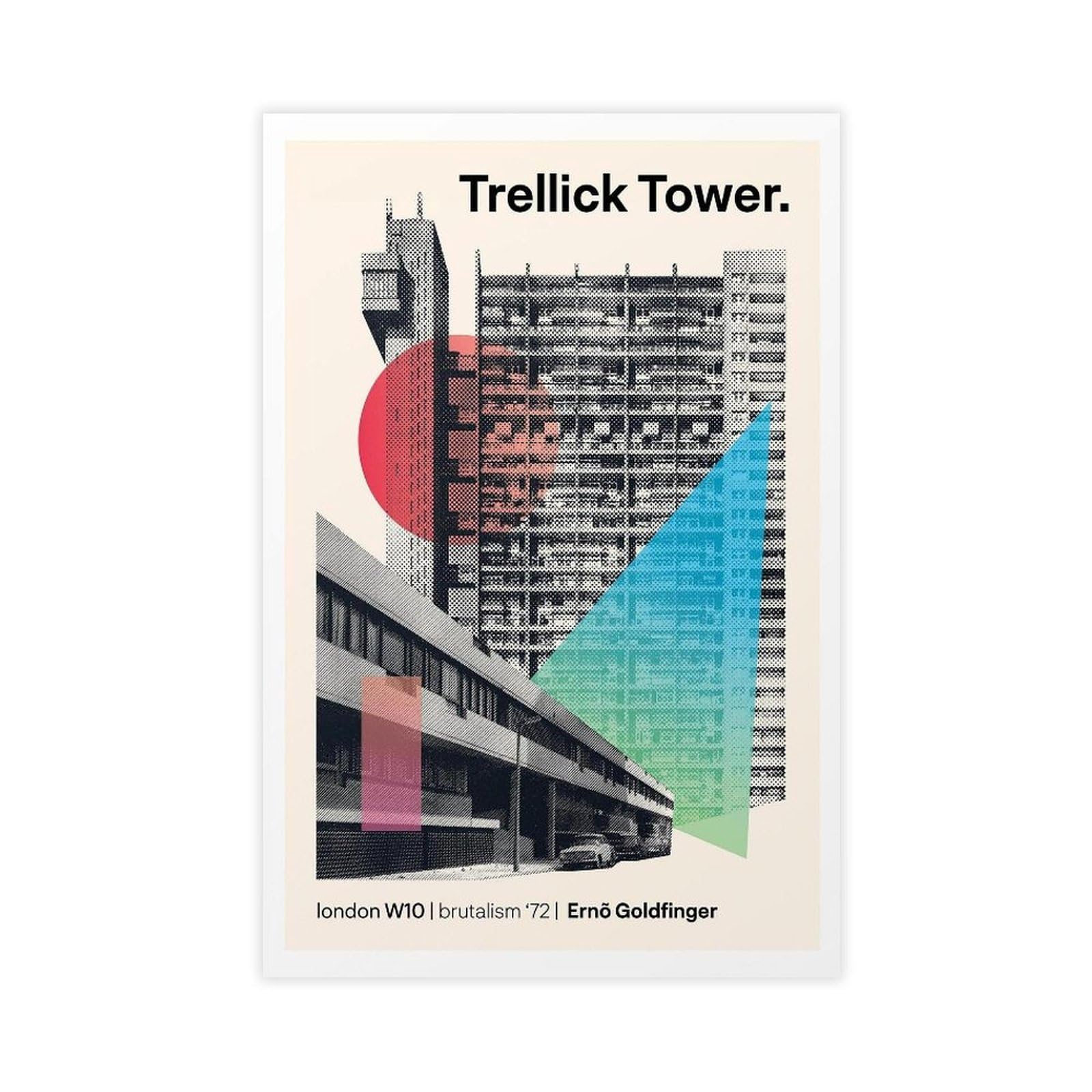 Oahfdf Trellick Tower Portrait Canvas Poster Bedroom Decor Landscape Office Room Decor Gift 12X18inch(30X45cm)
