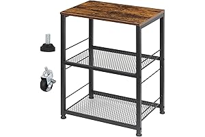 Industrial Nightstand 3 Tier Bedside Table