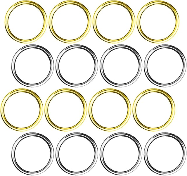 Metal Ring, 40Pcs O Hoop Multi Purpose Inner Diameter 20 mm O Rings (Gold, Silver)