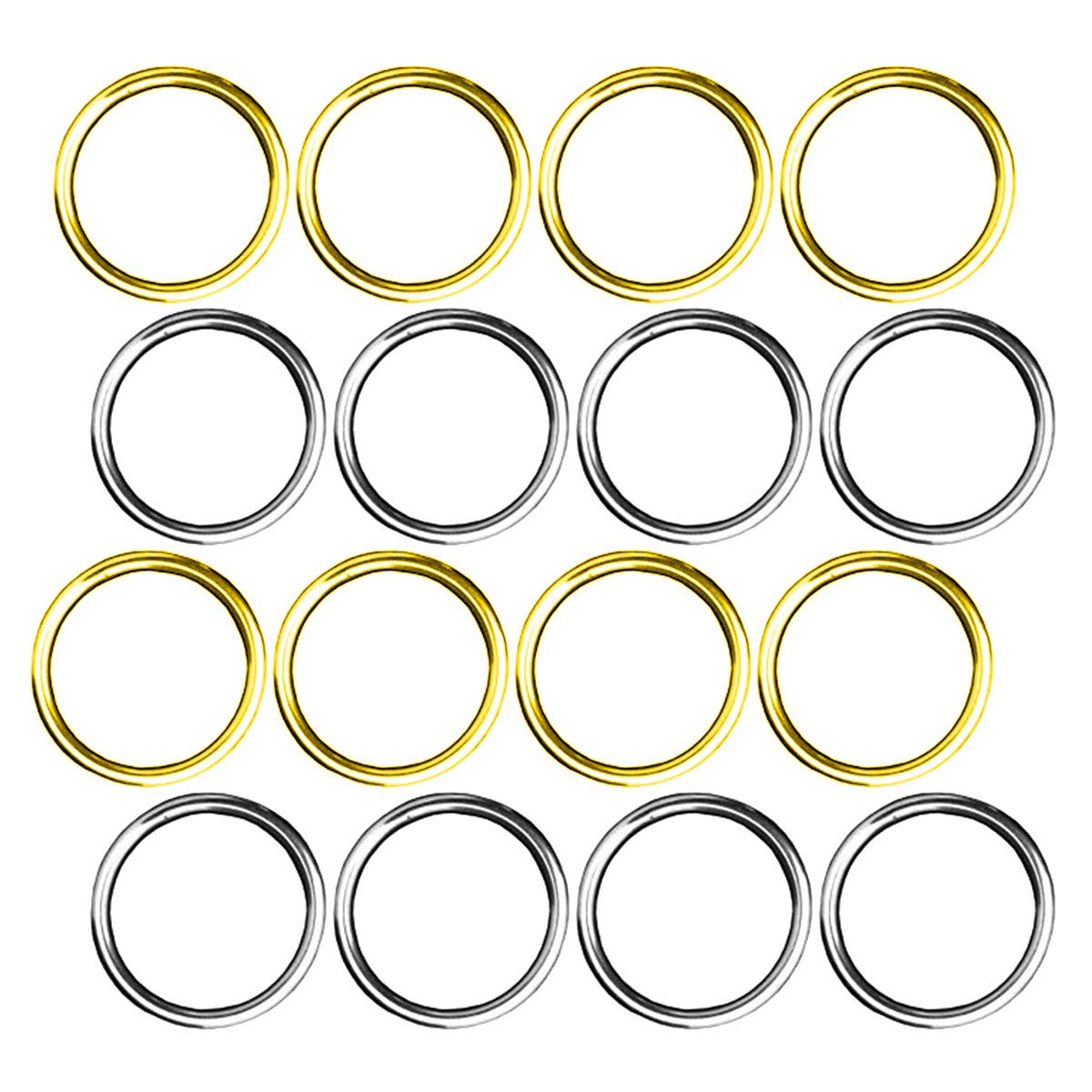 Metal Ring, 40Pcs O Hoop Multi Purpose Inner Diameter 20 mm O Rings (Gold, Silver)