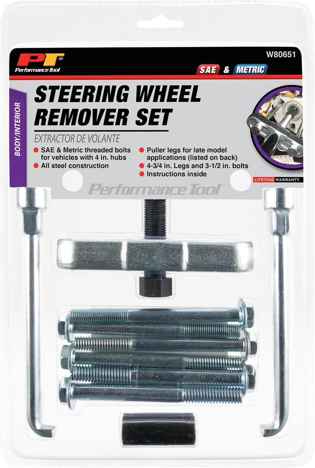 Performance Tool W80651 Steering Wheel Remover Set