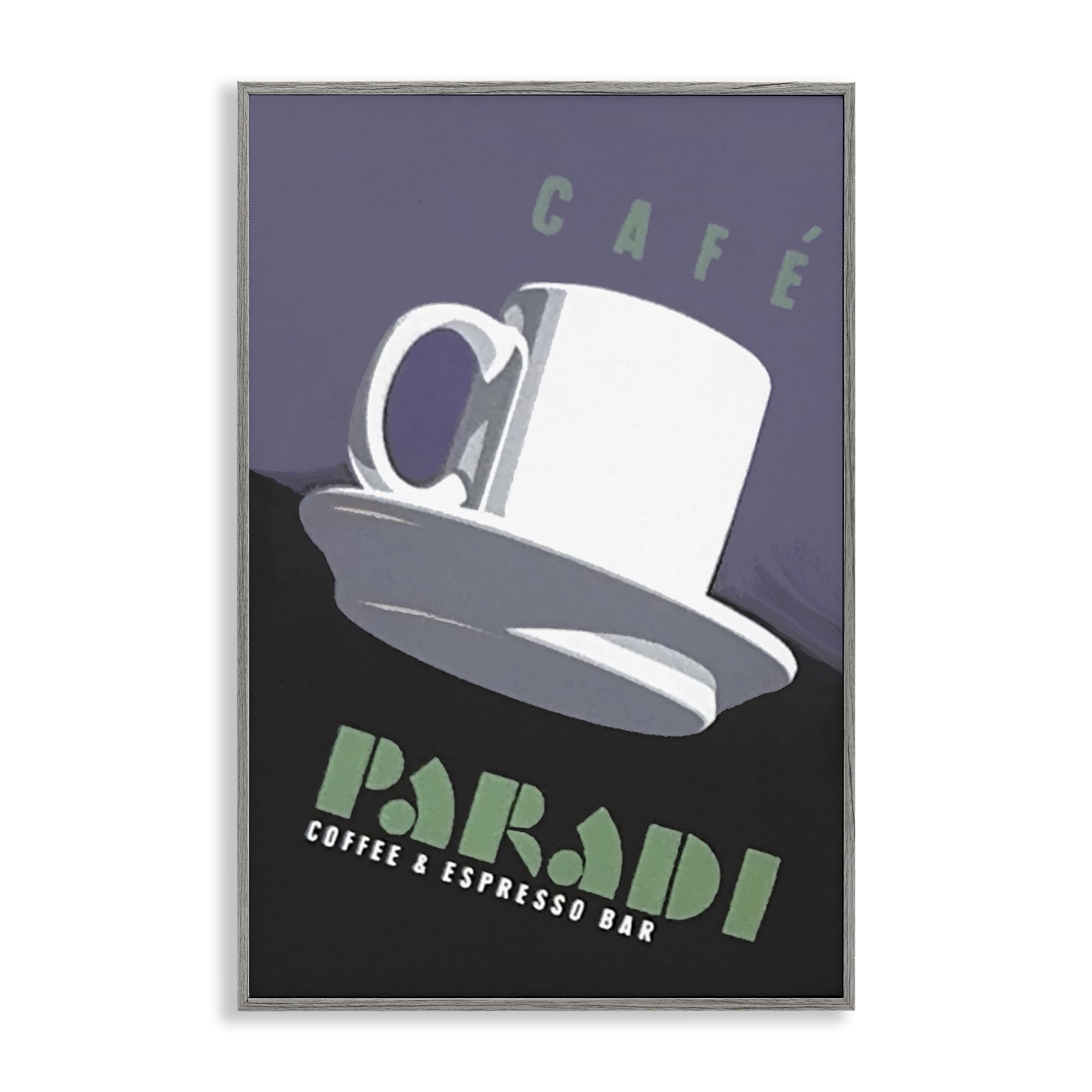 Stupell Industries Farmhouse Gray (Textured) Coffee Espresso Retro Typography, 20 X 30 Inch Framed Giclée Print