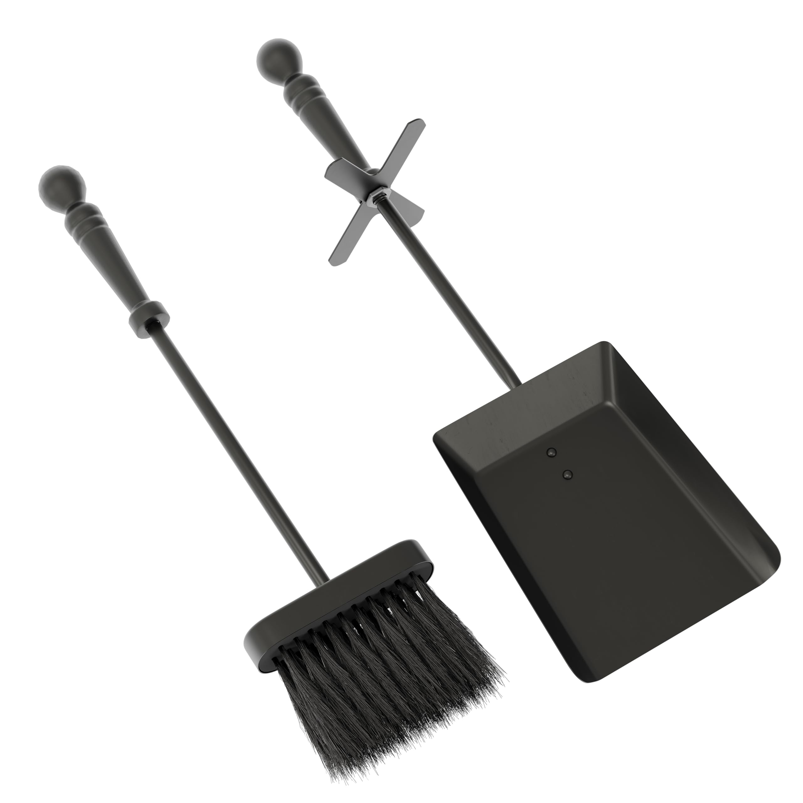 Hearth Steel Shovel And Brush Set - Black
