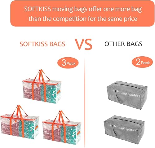 Miniatura 4 de Bolsas de mudanza transparentes  Paquete de 3 bolsas de almacenamiento transparentes extra grandes, resistentes al agua, correas de mochila para