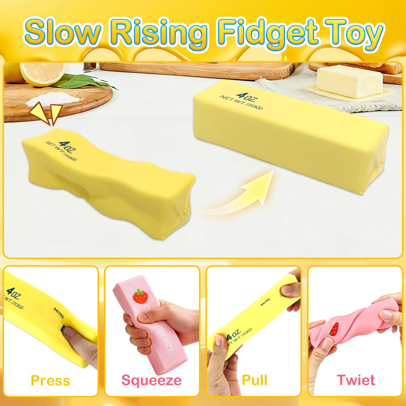 4 Pezzi Ice Cubo Antistress Giocattoli + Butter Giocattoli, Giocattolo Sensoriale con Design Cubo, Giocattolo Antistress per Alleviare adatto Bambini, Adulti, Ufficio, Casa 25Toys1