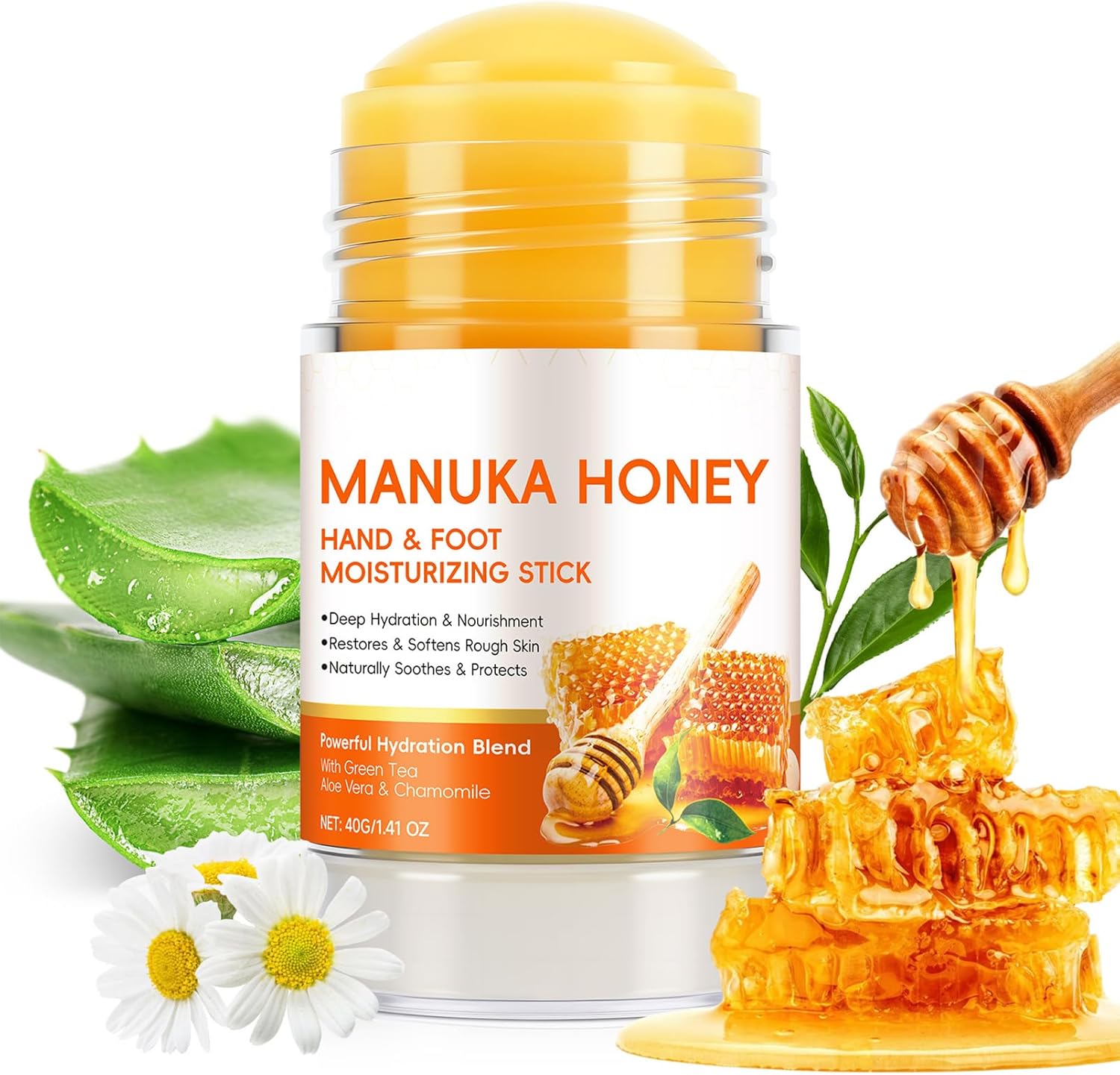 Manuka Honey Heels & Elbow Cream, Anti-Cracking Foot Cream, Moisturizing & Peeling Care for Dry, Cracked Heels & Feet, Soothing Callus Removal, Foot Care Cream