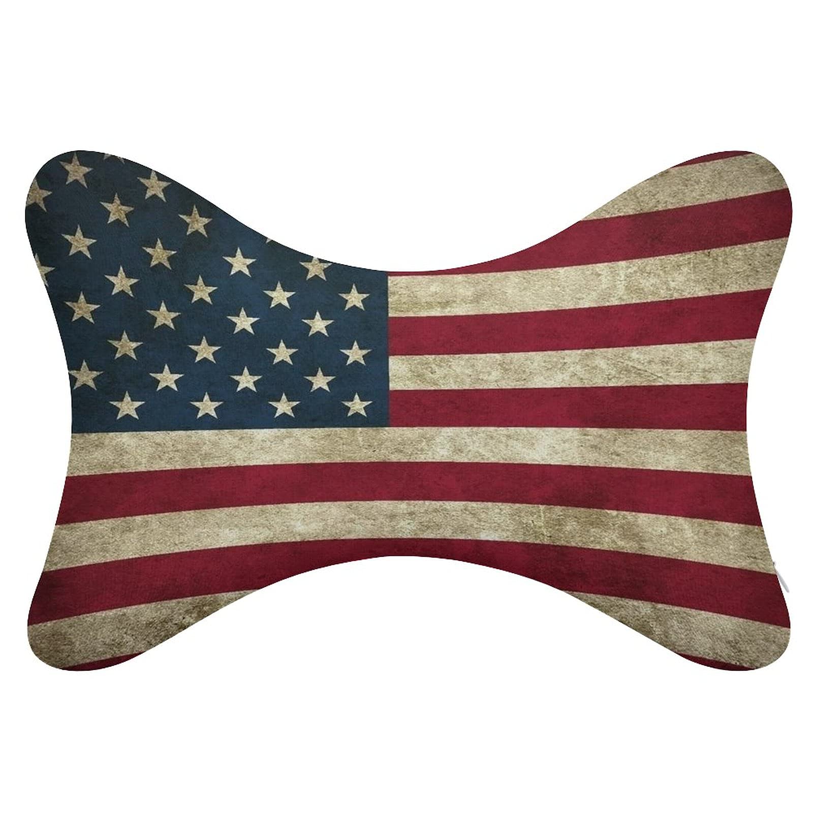Bagea-Ka American Flag Patriotic USA Bald Eagle Pattern 2PCS Car Neck Pillow Memory Foam Head Rest Support Cushion for Travel Car Seat Reclining Gaming Office Chair, white, One size