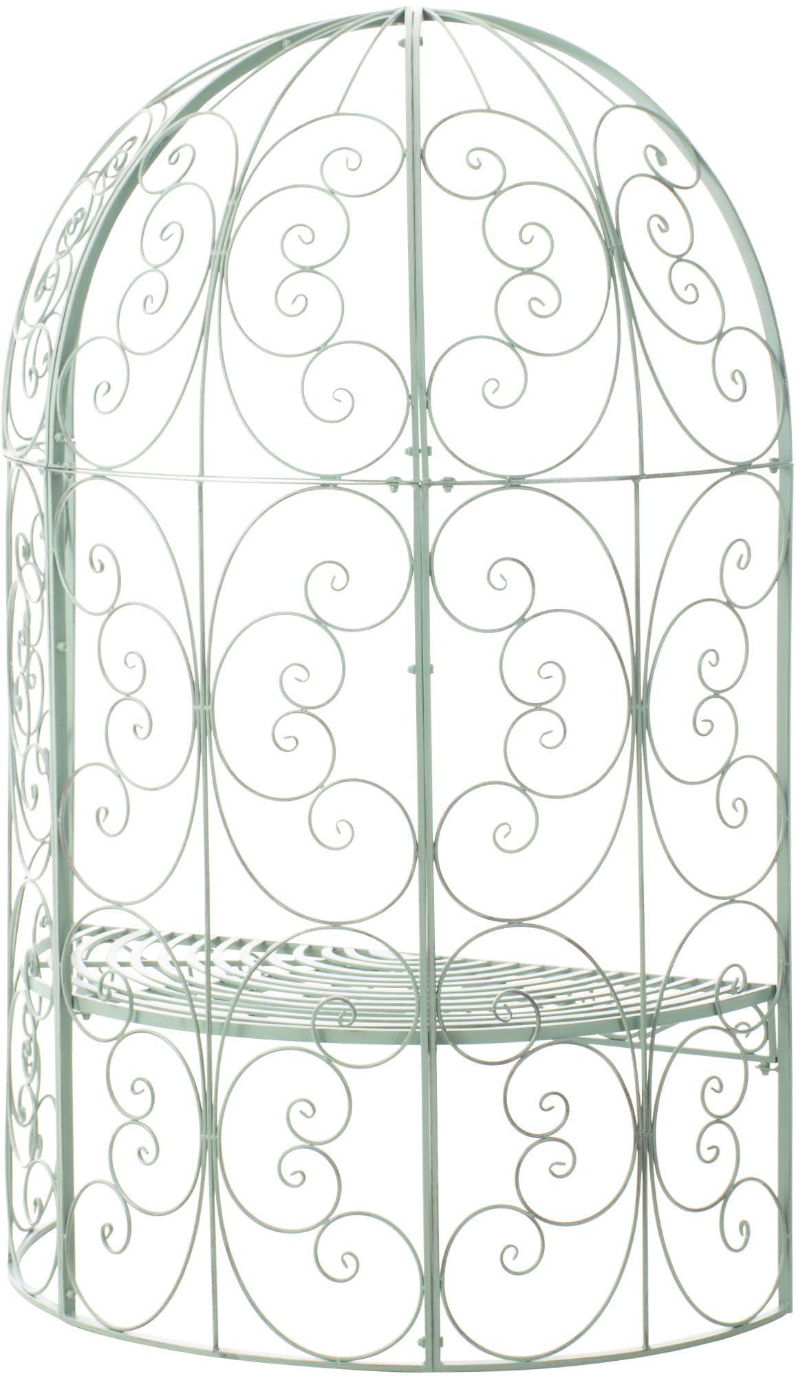 Pergola Semiluna Ferro CLP Gazebo Padiglione Giardino con Panca Antico Verde 200 kg