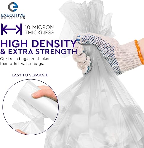 Miniatura 5 de Bolsas de basura de 12 a 16 galones, 1000 unidades, bolsas de basura de plástico transparente de 24 x 33 pulgadas, bolsas de basura altas para el