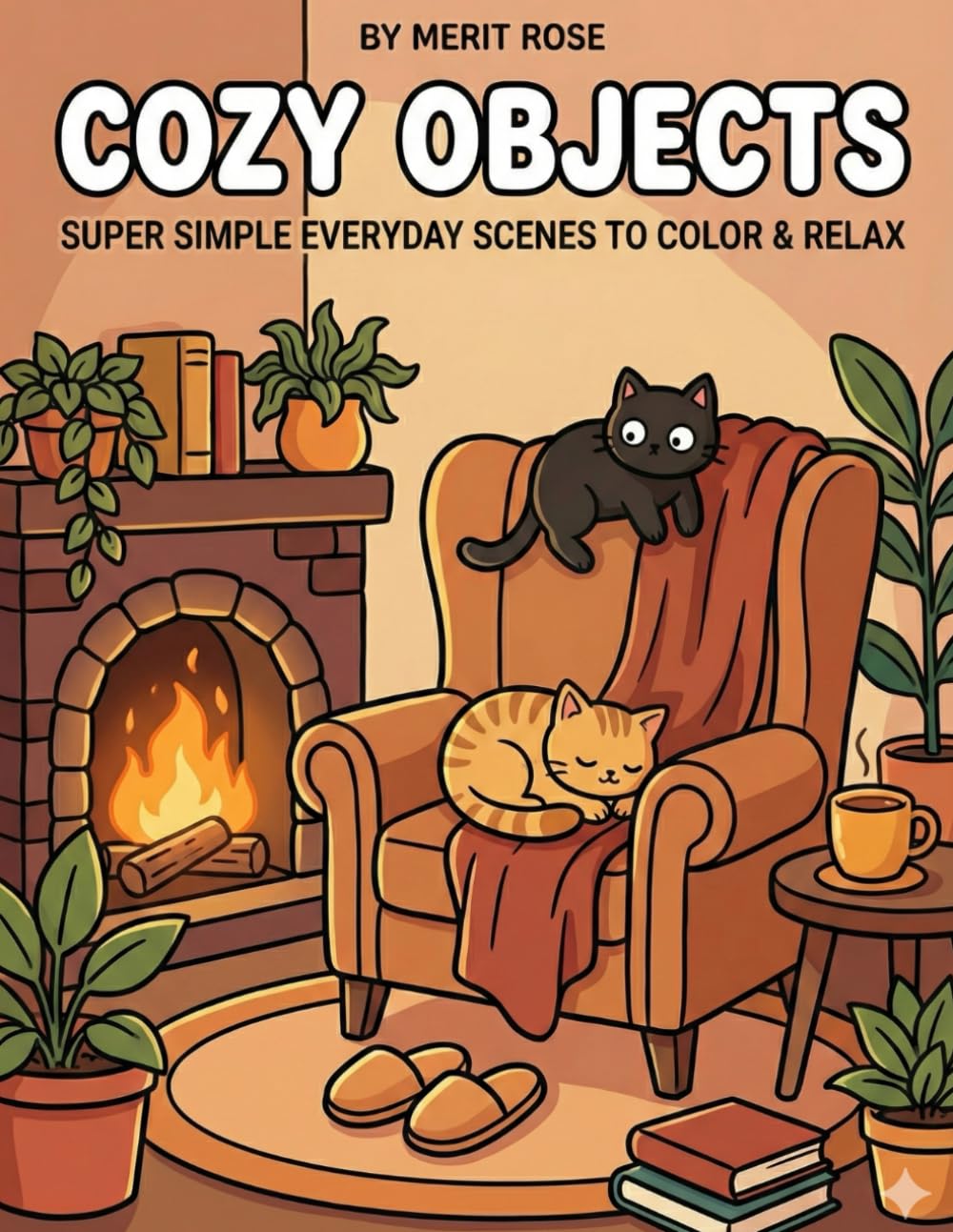 cozy objects: super simple everyday Scenes to color & relax
