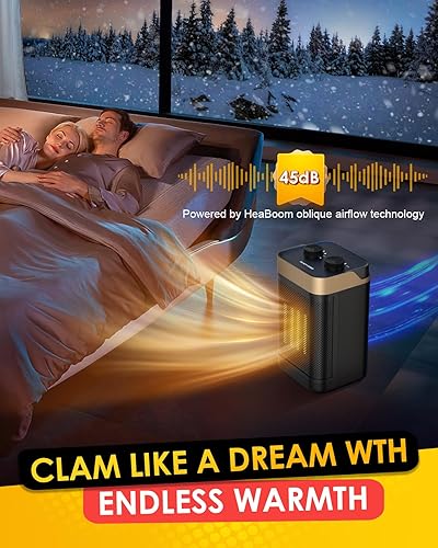Miniatura 6 de Calentador de espacio 2024, calentador eléctrico de cerámica con oscilación de 90° de 1500 W, sobrecalentamiento y protección contra vuelcos, 3
